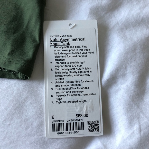 Nulu Asymmetrical Top Colour Block by lululemon size 6 green - Picture 4 of 9